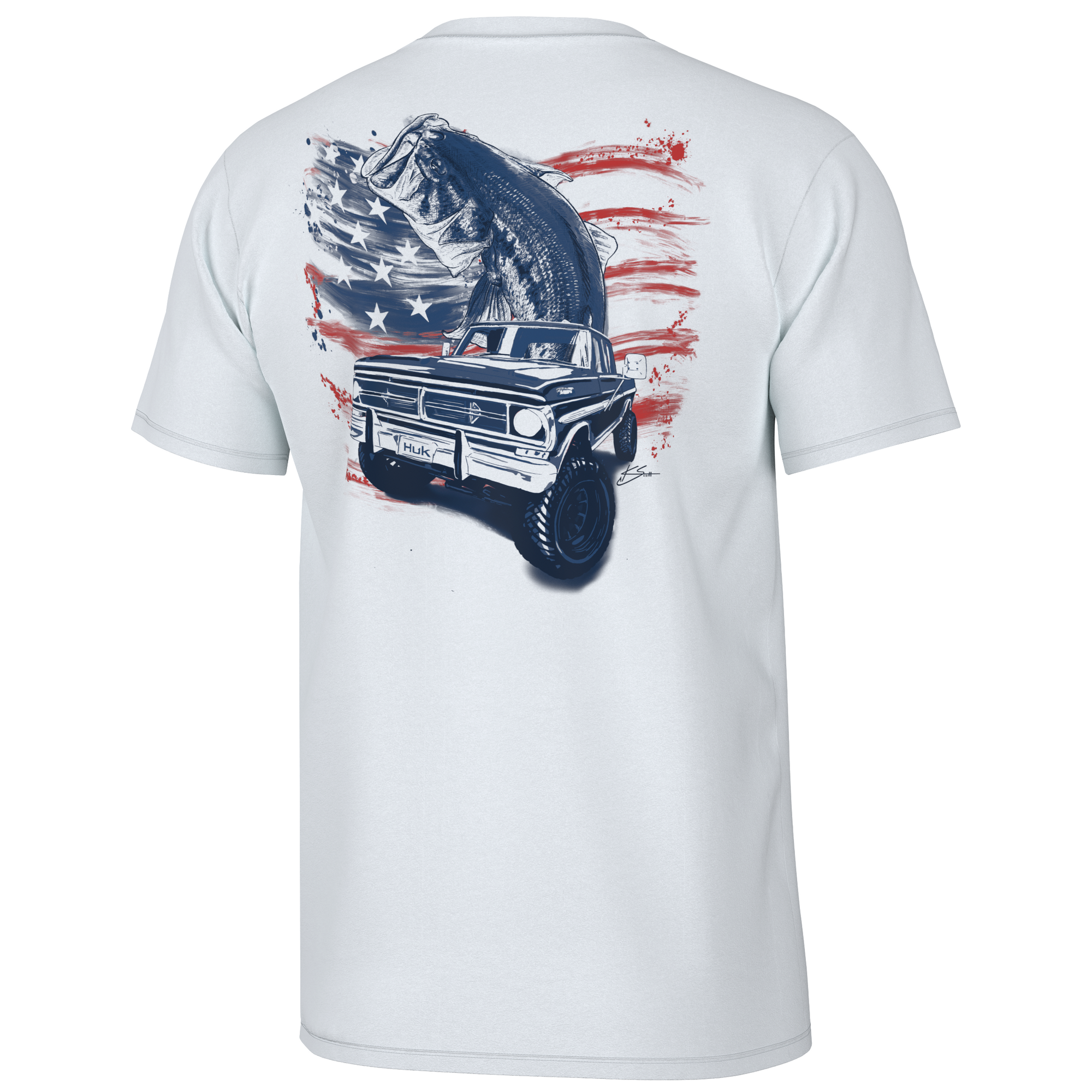 Men's Huk KC Palm Truckin Tee | White / XXL