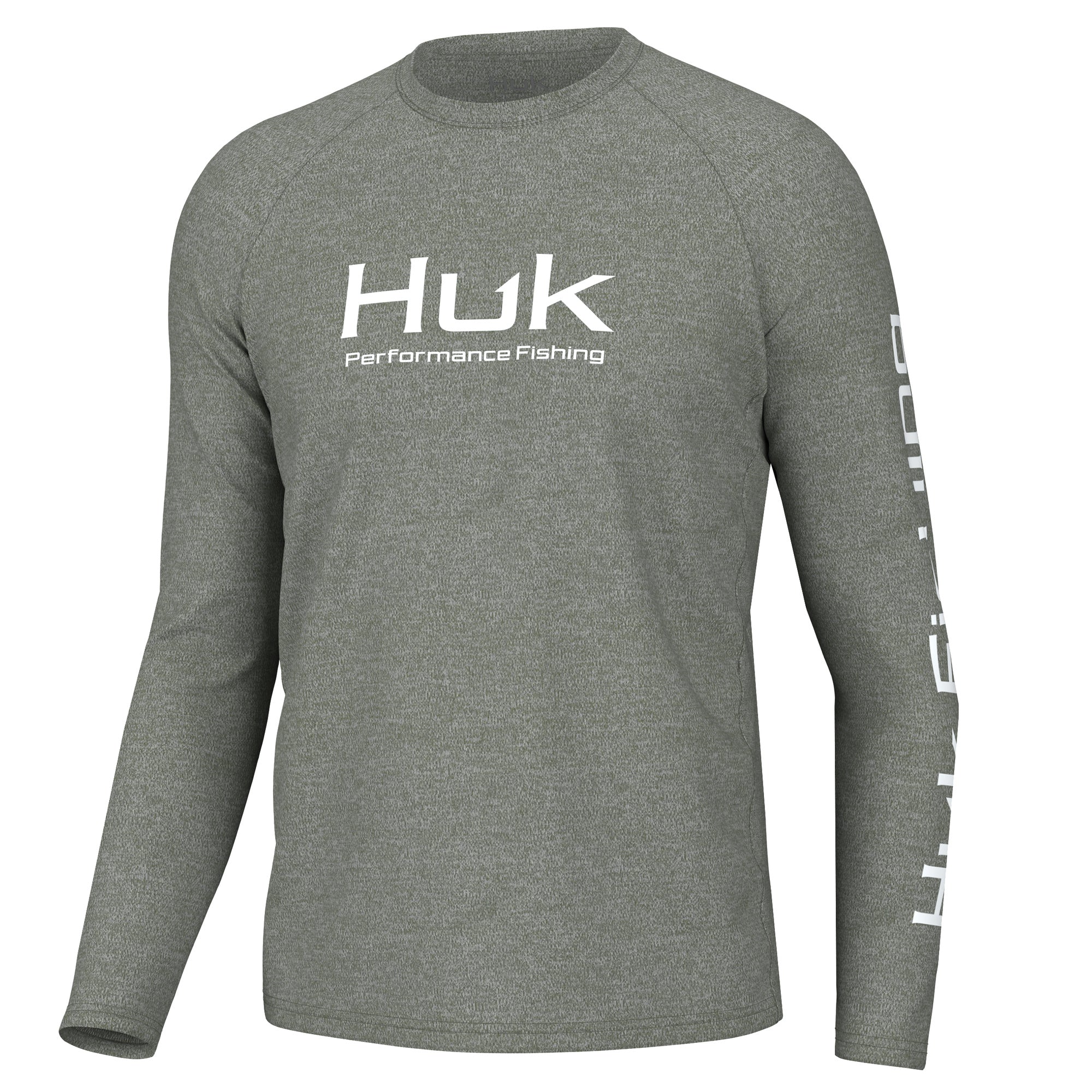 Boys' Huk Pursuit Heather Long Sleeve T-Shirt Medium Marine Blue