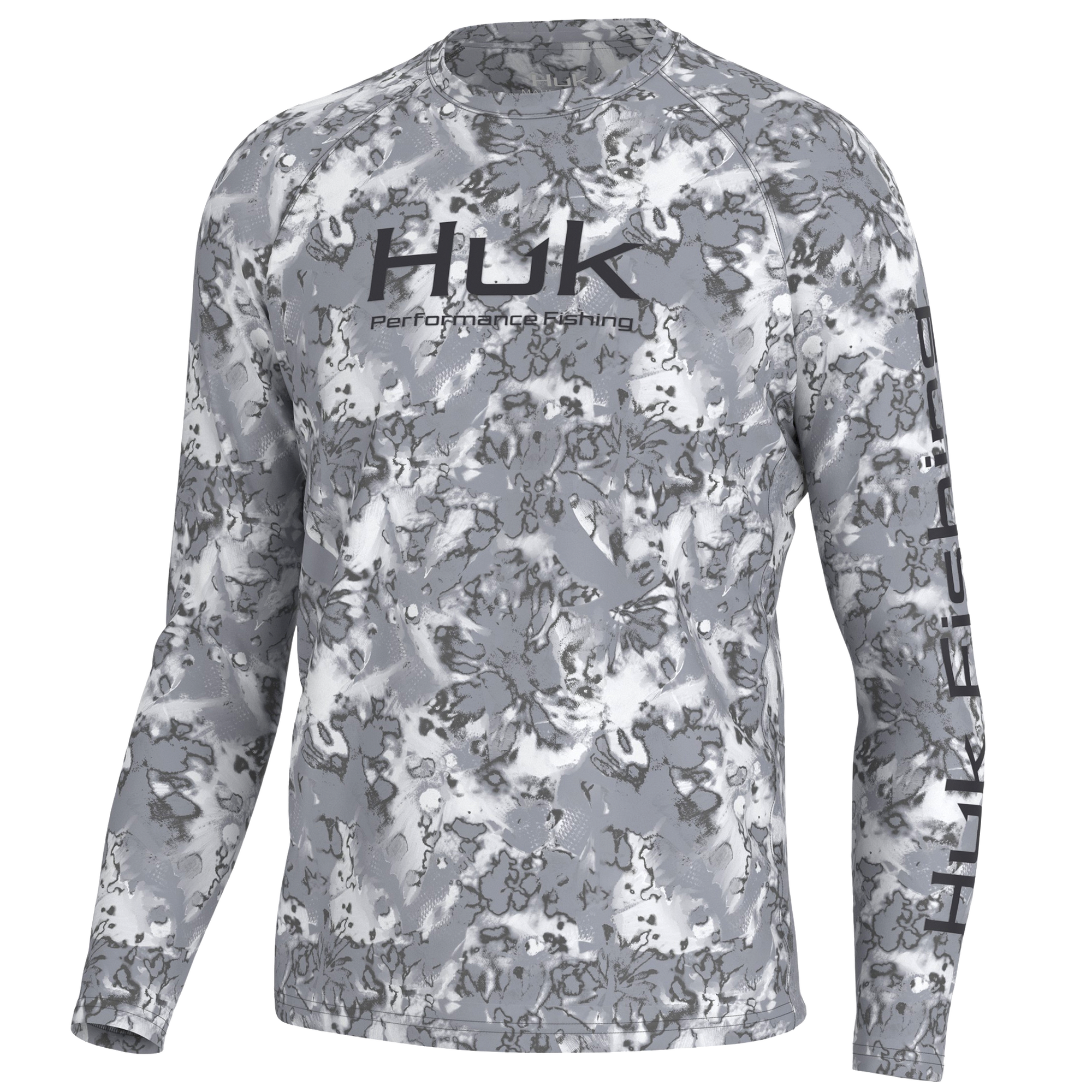 HUK Mens Icon X Pattern Hoodie, Fishing Shirt with Sun Protection