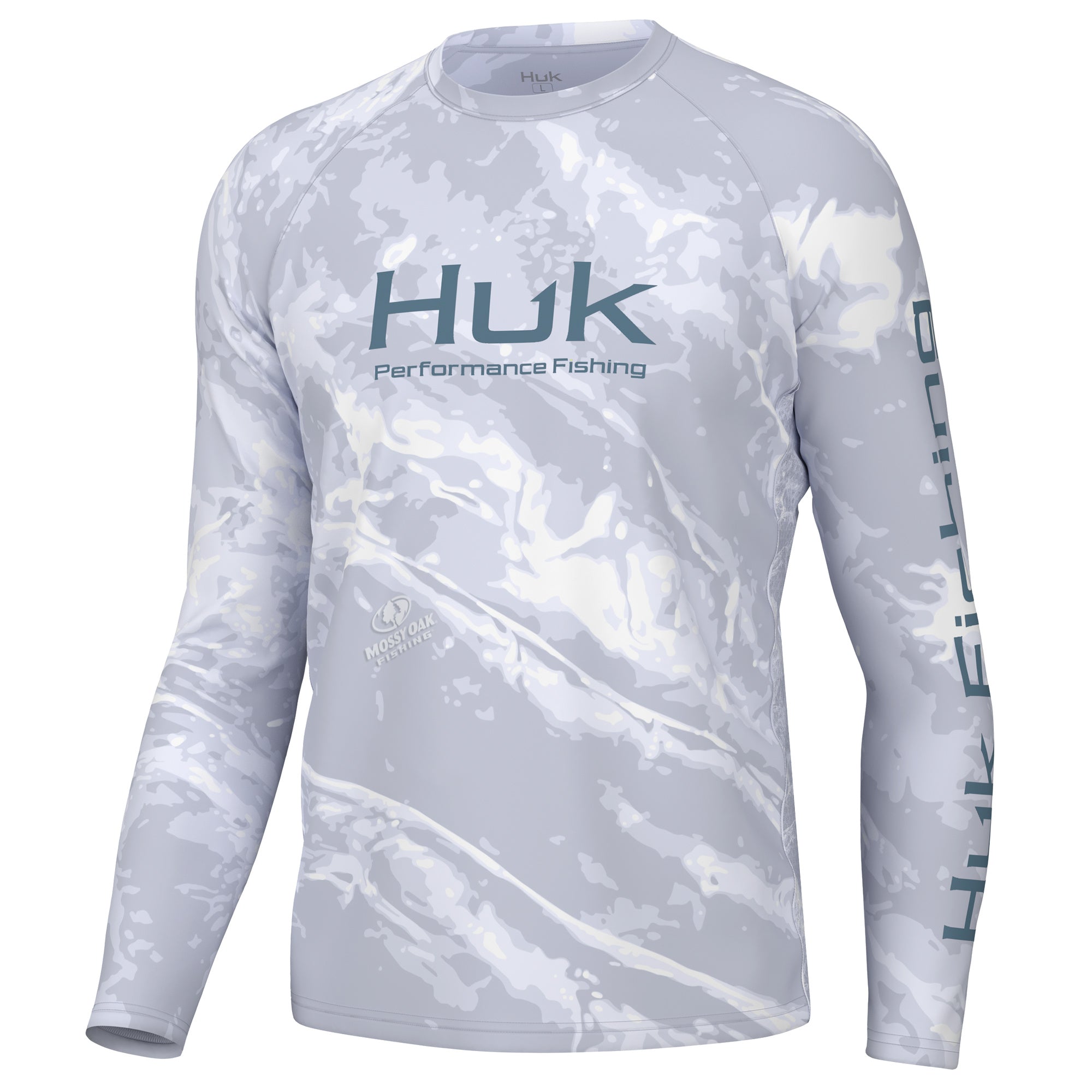 1 Huk Performance Fishing Shirt Men L Long Sleeve Mossy Oak