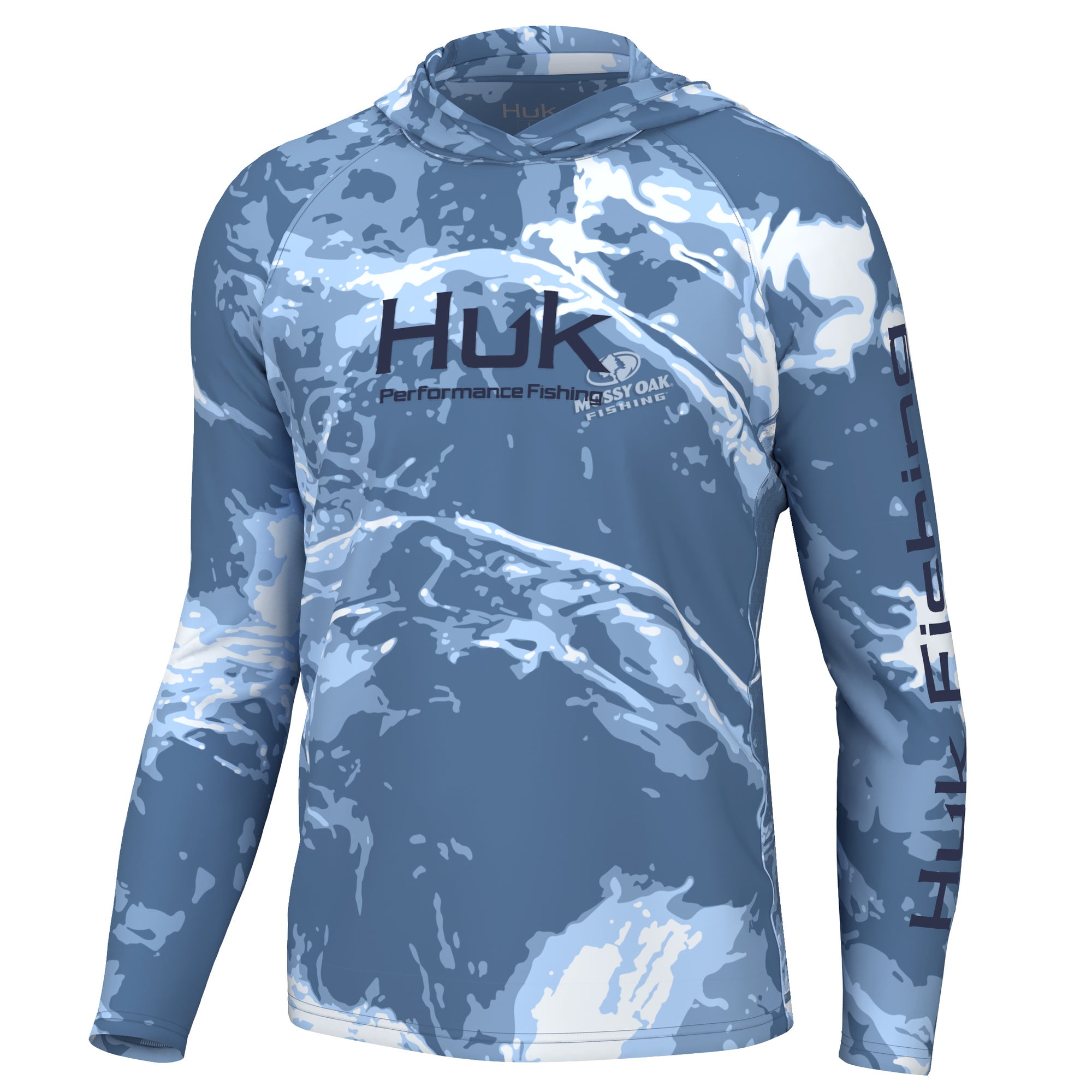HUK Mens Green Hydro Mossy Oak Long Sleeve Performance Fishing Shirt Size L