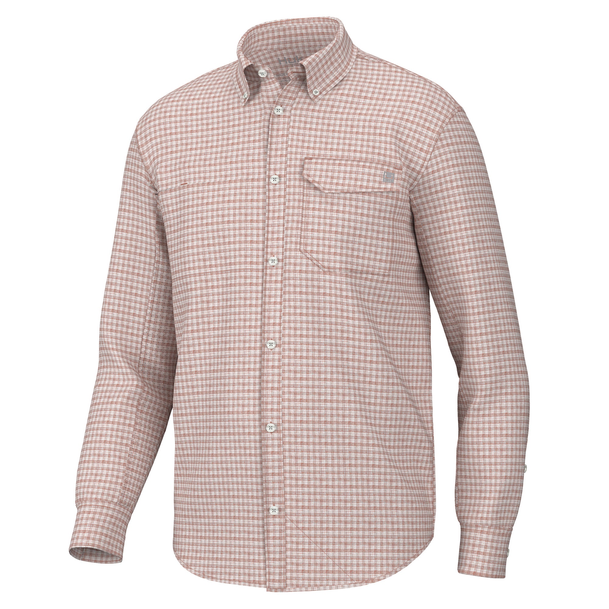 Huk Tide Point Break Minicheck Short-Sleeve Button-Down Shirt for