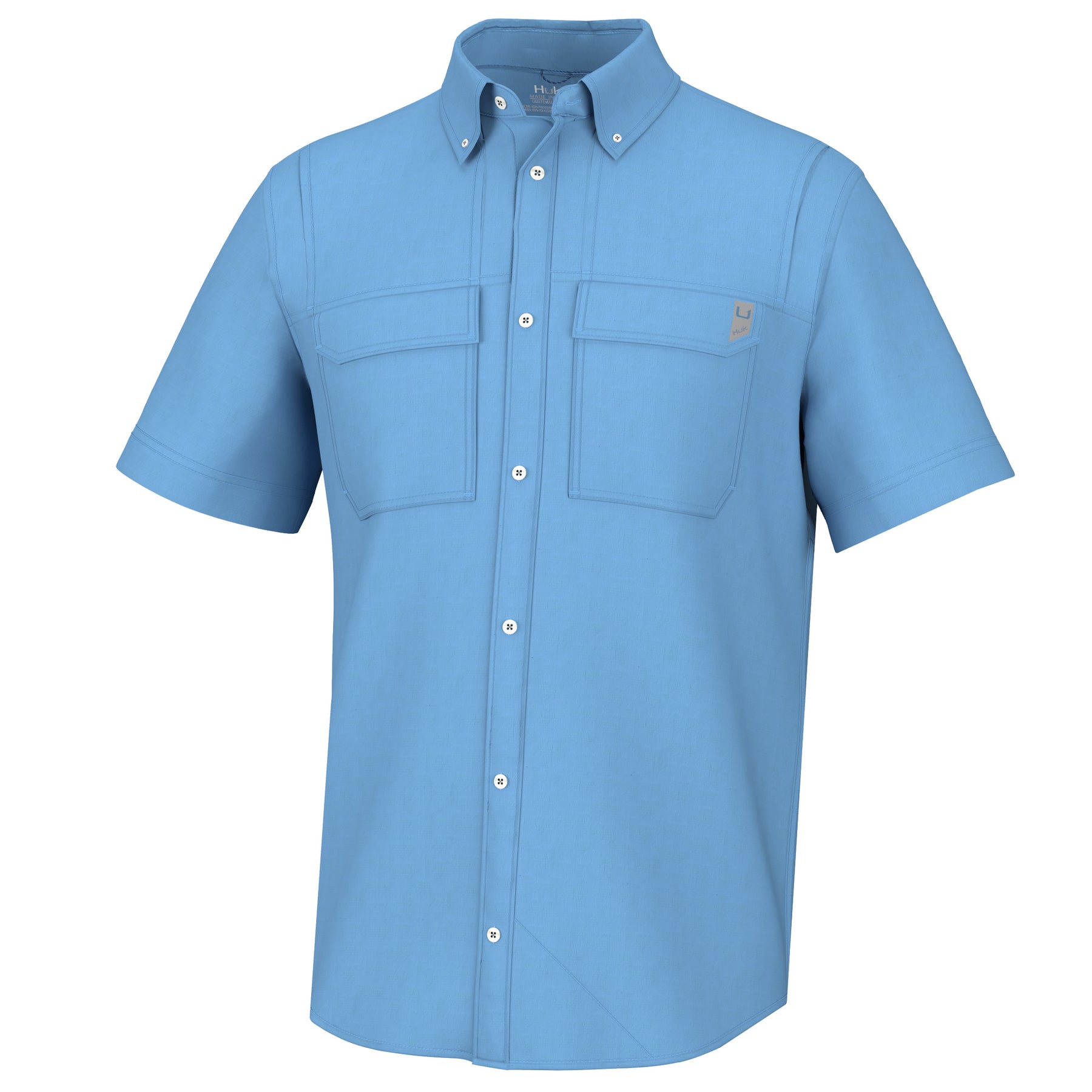 Ersazi Huk Fishing Shirts for Men Men's Shirt Short-Sleeved Mercerized Cotton Striped Color-Blocking Slim Fit Cotton Tshirts for Men Button-Down
