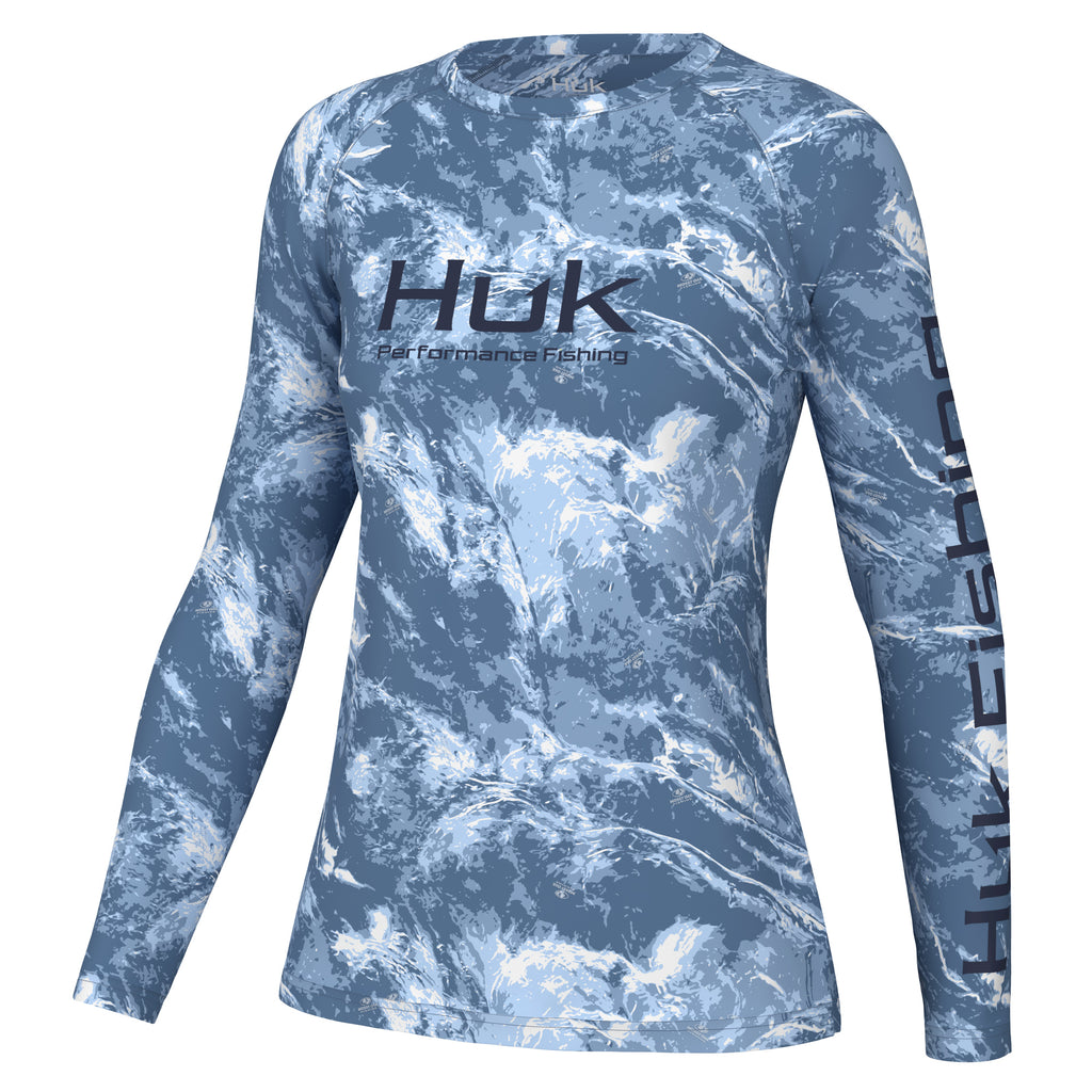 New Huk Performance Fishing Blue Long Sleeved Shirt | XXXL