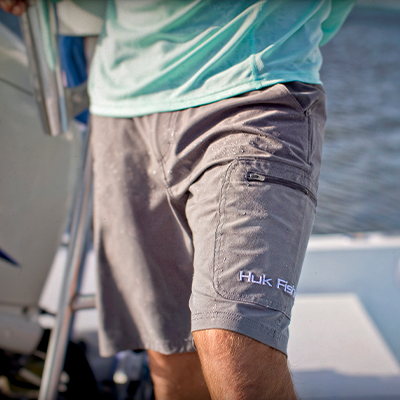 HUK Men's Performance Fishing Shorts Outdoor SPF Quick Dry, 6-Pocket, 8  Inseam 