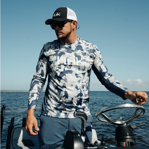 HUK Fishing Shirts Men's Outdoor Summer Long Sleeve Hoodie UPF 50+ T-shirt  Tops UV Protection Fishing Clothes Camisa De Pesca - Lines Health