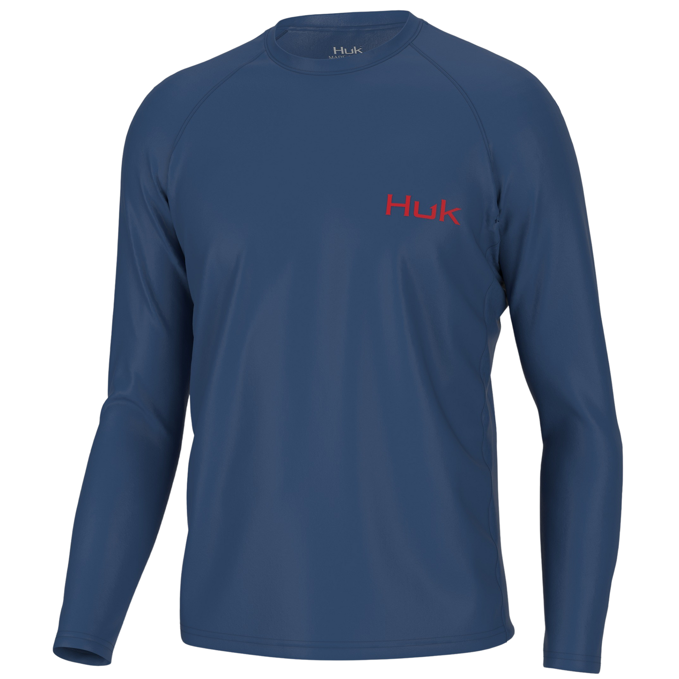 Huk Fishing Shirt Mens XL White Short Sleeve Double Sided Flag Fish Logo